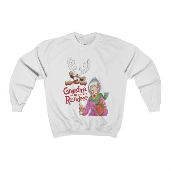 SBC Grandma Got Run Over By A Reindeer Navy Crewneck Sweatshirt - Picture 5 of 5